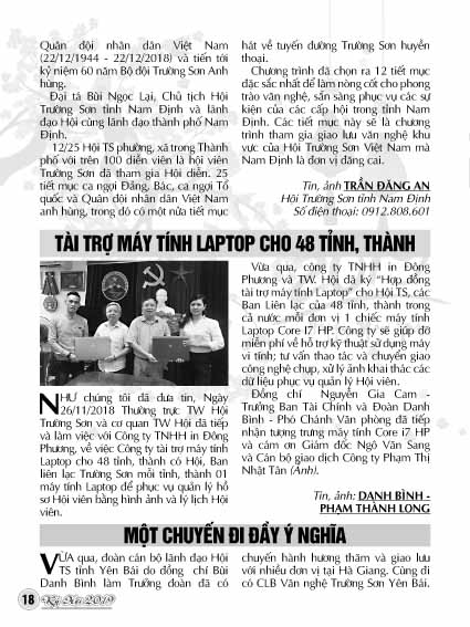 Bản tin Trường Sơn tết Kỷ Hợi 2019 (Số 21) 17