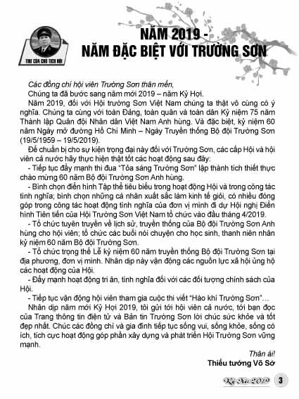 Bản tin Trường Sơn tết Kỷ Hợi 2019 (Số 21) 2