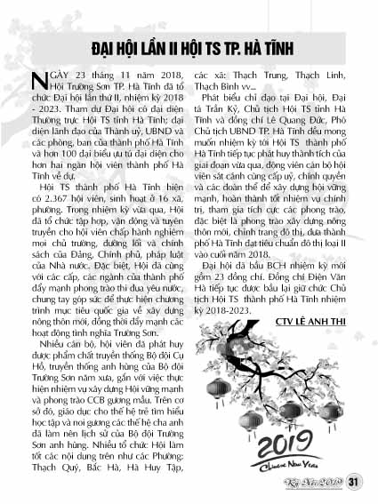 Bản tin Trường Sơn tết Kỷ Hợi 2019 (Số 21) 30