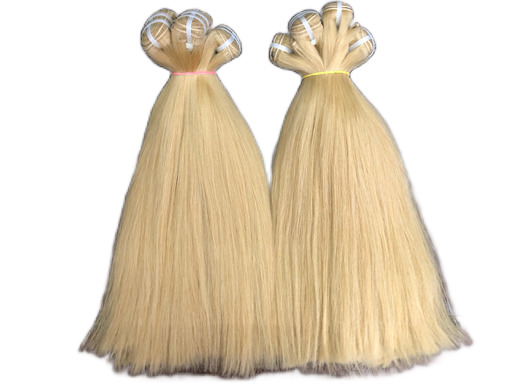 Blonde Weft human hair 