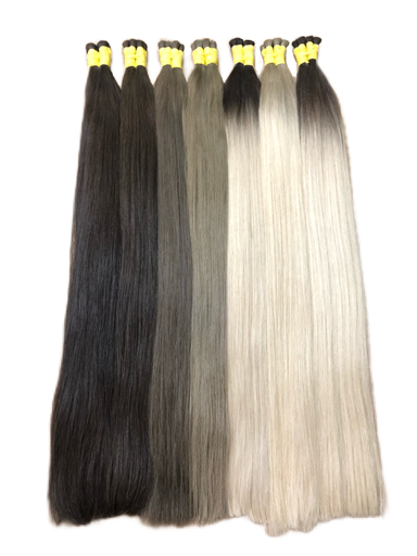 Human hair bulk color 70cm