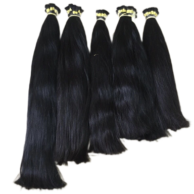 Black bulk human hair in many length
