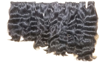 Wavy human weft hair