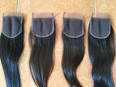 Smooth straight lace closure with border from baby hair