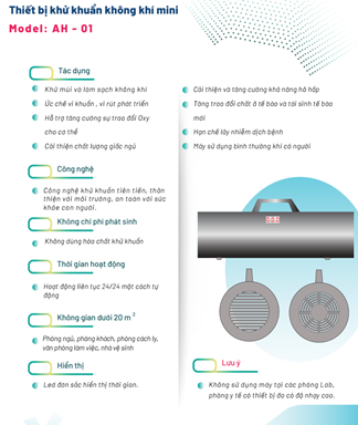 Catalogue thiết bị khử khuẩn không khí mini