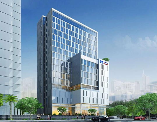 Complex building of offices, commercial services and apartments for rent