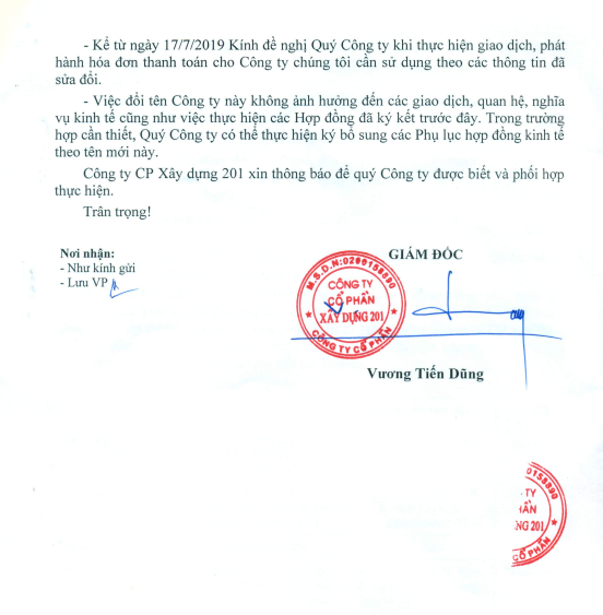 Change of Company name and address 1