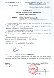 Notice of change of representative