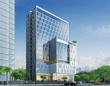 Complex building of offices, commercial services and apartments for rent