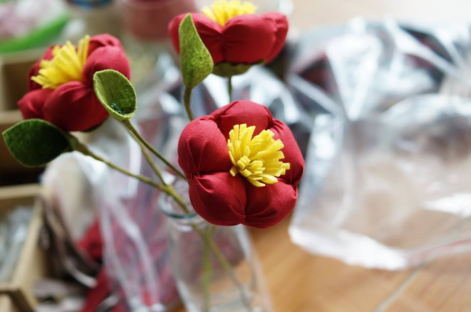 Lớp học làm hoa vải handmade ( có lớp học online) 2