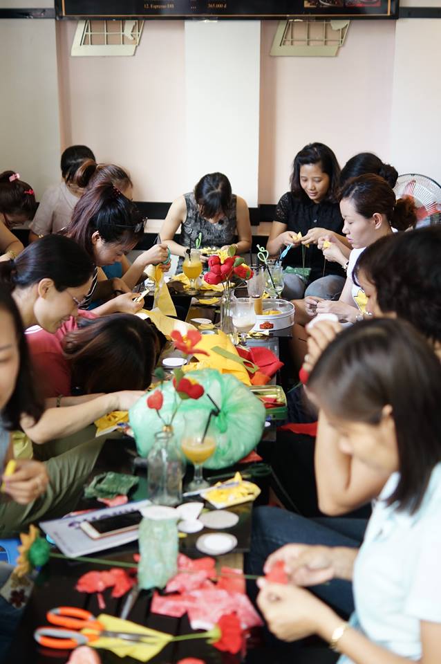 Lớp học làm hoa vải handmade ( có lớp học online) 4