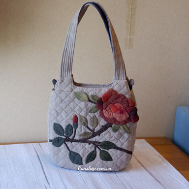 B080B009 TÚI HOA HỒNG ĐEO VAI 3D