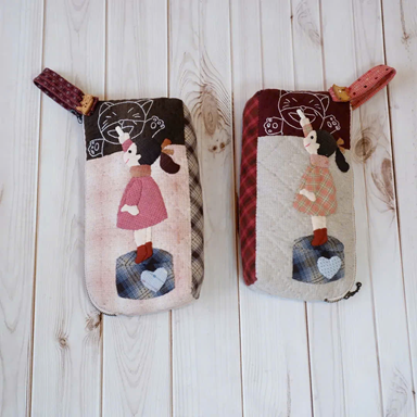 P0090 TÚI BÚT CÔ GÁI VẼ MÈO