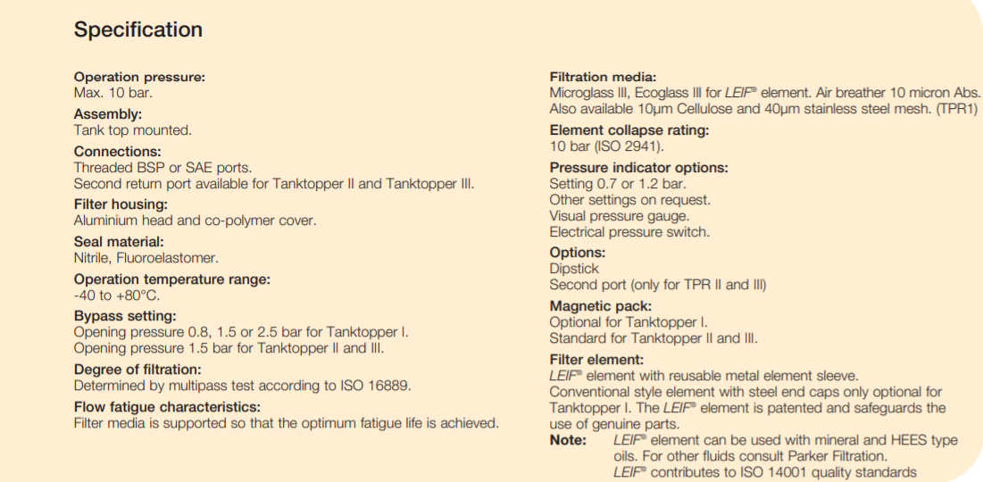 Bộ lọc đường hồi TPR520QLBP2E2G201