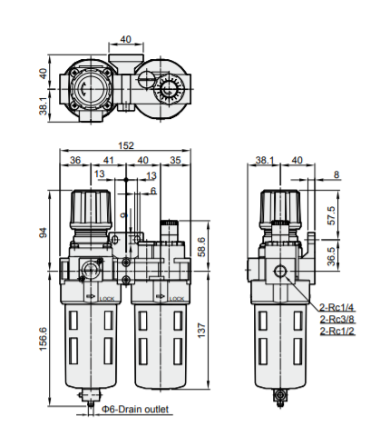 Bộ lọc khí PCA403-04-D