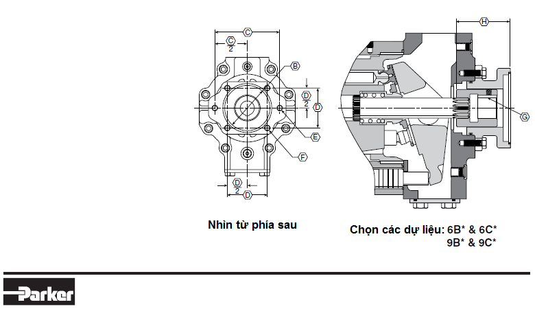 Bơm Piston Parker điều chỉnh được lưu lượng PVAC100 9