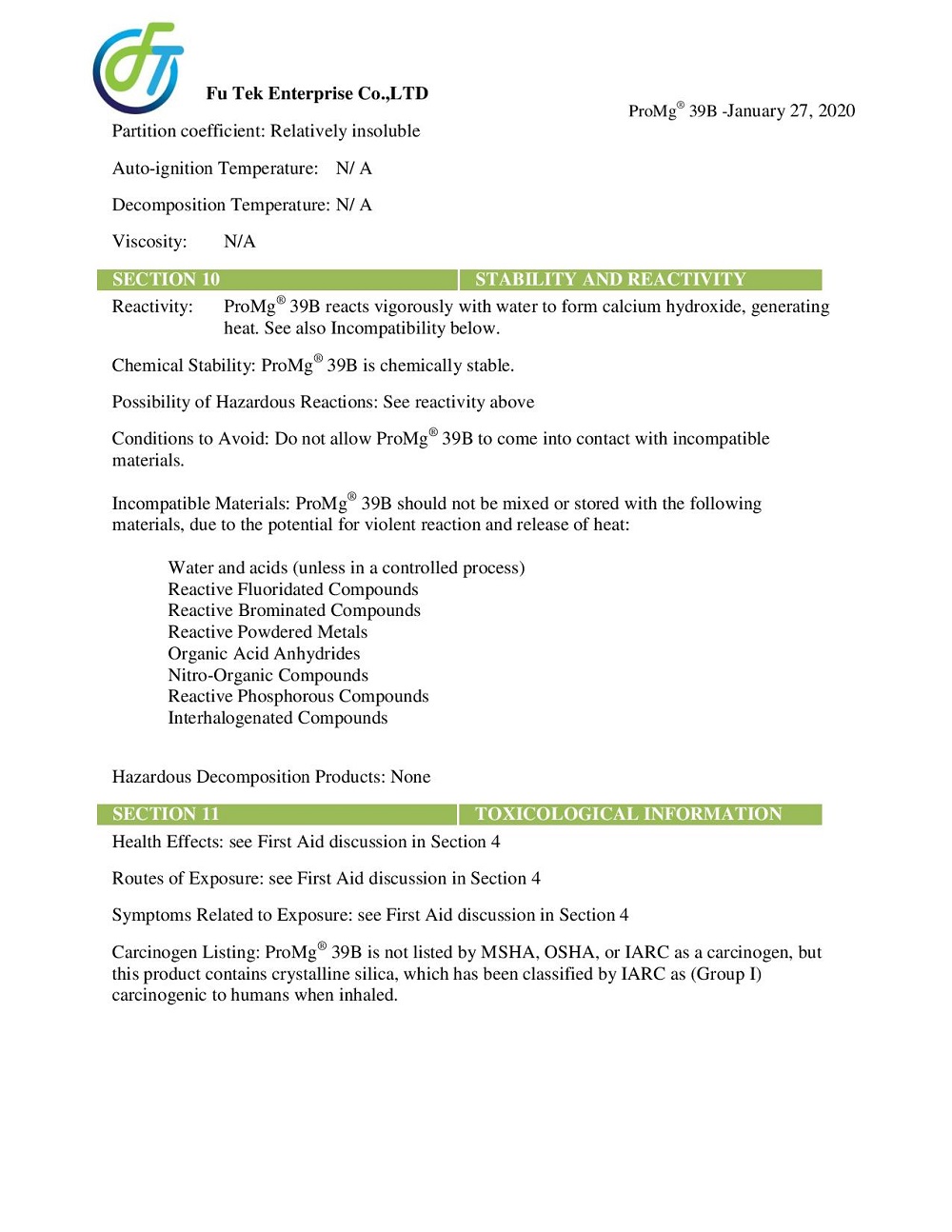 MSDS DOLOMITE NUNG 5