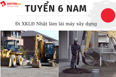 Tuyển 5 Nam đi Nhật làm điều khiển máy xây dựng 2022