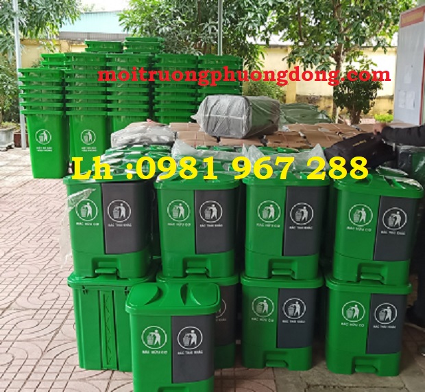 Thùng rác 2 ngăn đạp chân 40 lít ,thùng rác 40 lít  