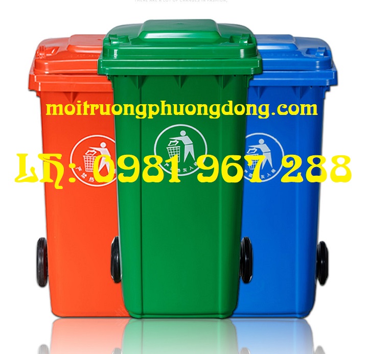 Thùng rác màu xanh dương công cộng 240l  