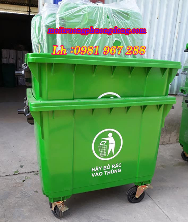 Xe gom rác 660 lít nhựa HDPE,thùng rác nhựa 660 lít công cộng  