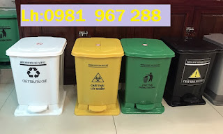 Thùng rác 20 lít y tế màu vàng 1