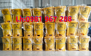 Thùng rác 20 lít y tế màu vàng 2