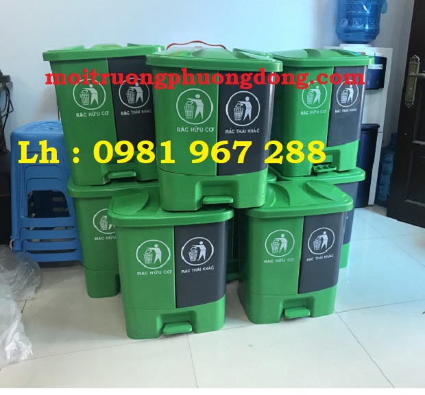 Thùng rác 2 ngăn đạp chân 40 lít ,thùng rác 40 lít  