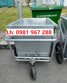 Xe gom rác bằng tôn 400 lít xe đẩy rác bằng tôn  