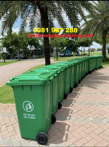 Thùng rác nhựa 240L có bánh xe nắp đậy