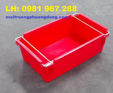 Thùng nhựa đặc A2, Thùng nhựa có quai sắt