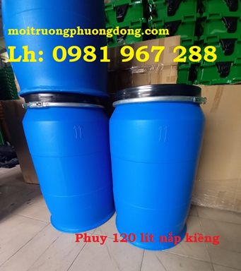 thùng phuy nhựa 120 lít nắp hở