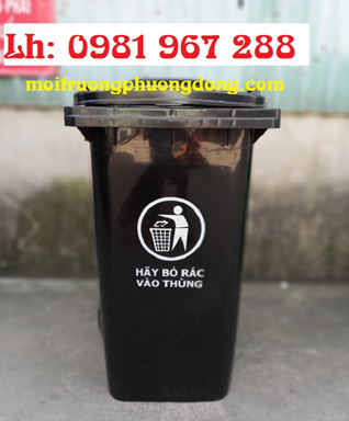 Thùng rác nhựa 240 lít màu đen