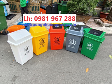 Thùng rác 40L nắp lật