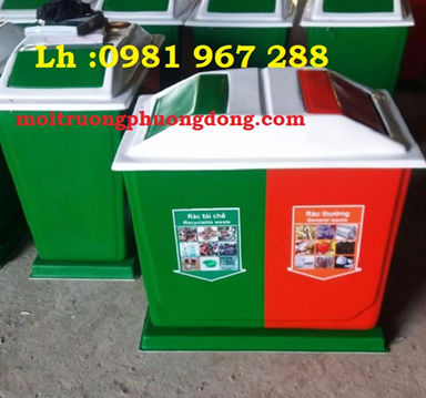 Thùng rác 2 ngăn nhựa composite 