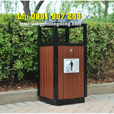 Thùng rác giả gỗ ngoài trời A78-A