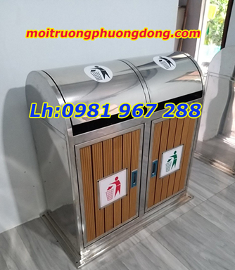 Thùng rác ngoài trời inox 