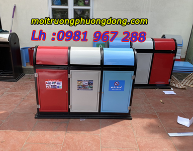 Thùng rác 3 ngăn ngoài trời ,