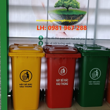 Thùng rác 2 bánh xe 240L công cộng 