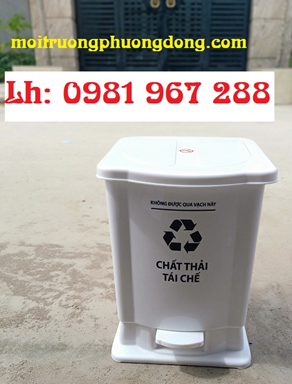 Thùng rác y tế 20 lít màu trắng