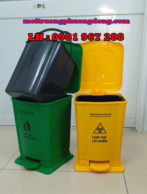 Thùng rác nhựay tế  ấn chân 15L