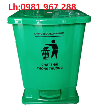 Thùng rác y tế 20 lít màu xanh