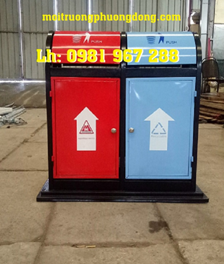 Thùng rác ngoài trời 2 ngăn A48-O