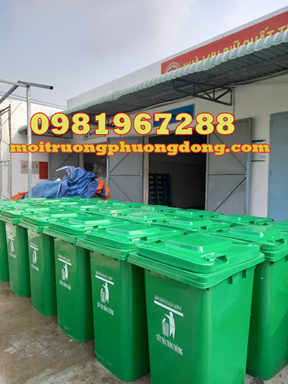 Thùng rác y tế nhựa 240l màu xanh