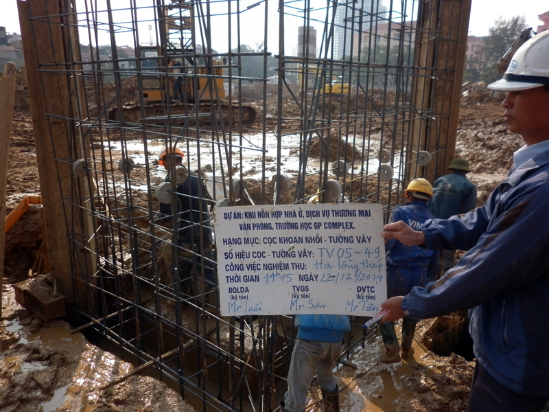 Thi công cọc khoan nhồi và tường vây tại GP Complex - 1A Phùng Chí Kiên 9