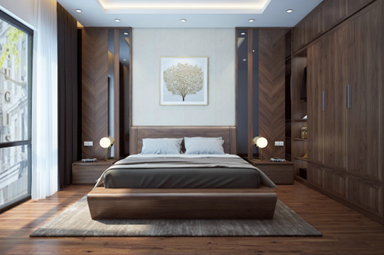 Nội thất phòng ngủ gỗ óc chó
