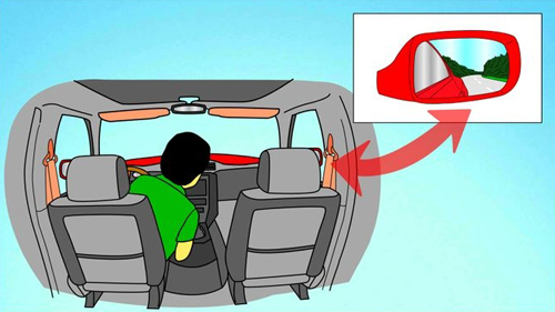 Chỉnh gương ô tô để chính điểm mù 1