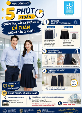👔 [MẸO CÔNG SỞ] 5 PHÚT MỖI TUẦN – QUẦN TÂY, VÁY LY PHẲNG LÌ CẢ TUẦN