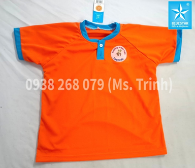 ÁO THUN CỔ TRÒN CAM XANH