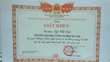 Bằng khen hội thi tay nghề